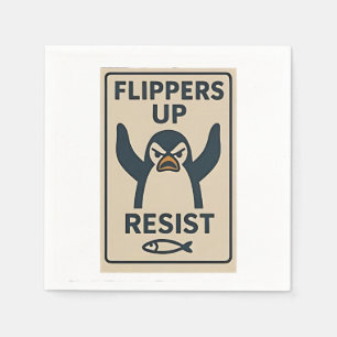 Penguins Against Tariffs Anti Trump Garden Flag   Napkin