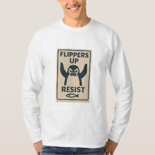 Penguins Against Tariffs Anti Trump Garden Flag   T-Shirt