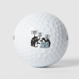 Penguins Against Tariffs Anti Trump  Golf Balls