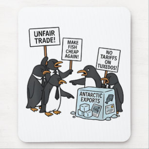 Penguins Against Tariffs Anti Trump Mouse Pad