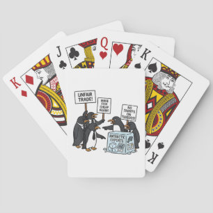 Penguins Against Tariffs Anti Trump Playing Cards