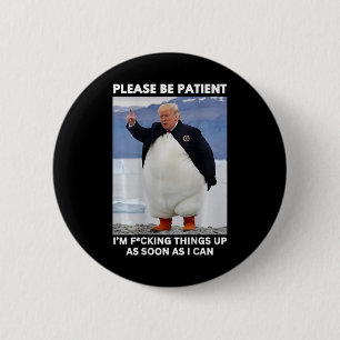 Penguins Against Tariffs Anti-trump Protest Hands 2 Inch Round Button