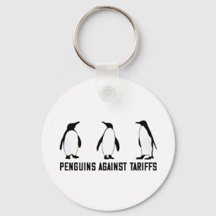 Penguins Against Tariffs Anti Trump Taxesx Politcs Keychain