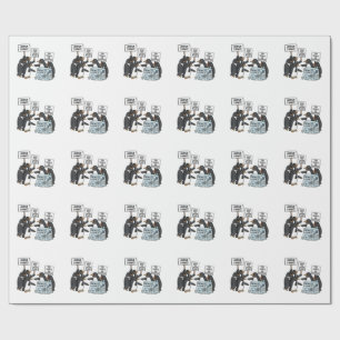 Penguins Against Tariffs Anti Trump Wrapping Paper