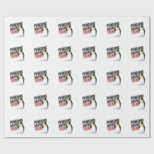 Penguins Against Trump Anti Trump USA  Wrapping Paper