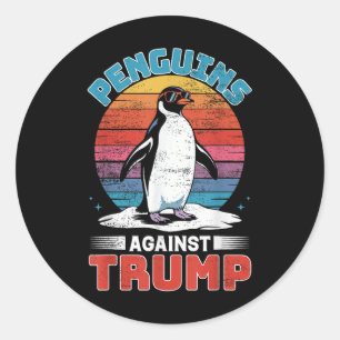 Penguins Against Trump Penguin Flippers Up Anti Tr Classic Round Sticker