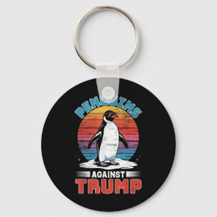 Penguins Against Trump Penguin Flippers Up Anti Tr Keychain