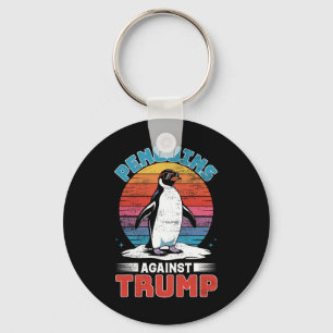 Penguins Against Trump Penguin Flippers Up Anti Tr Keychain