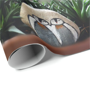 Penguins art Photo Matte Wrapping Paper, 30" x 6' Wrapping Paper