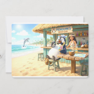 Penguin's Beach bar Holiday Card