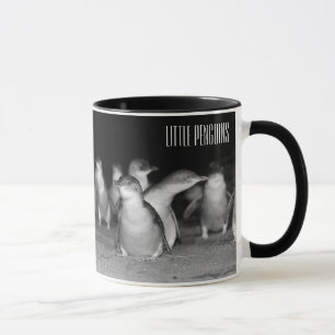 Penguins Black and White Photo Mug