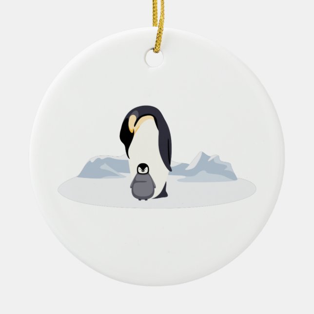 Penguins Ceramic Ornament (Front)