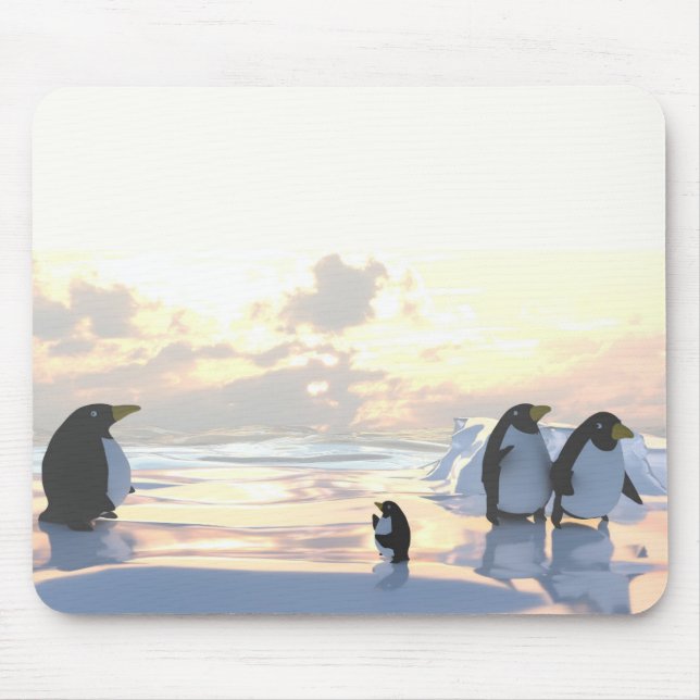  penguins chilling on an ice floe     mouse pad (Front)