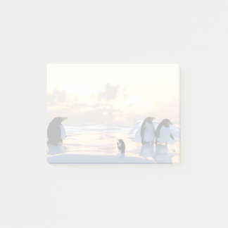 penguins chilling on an ice floe post-it notes