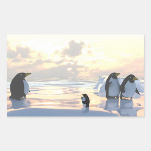  penguins chilling on an ice floe     sticker