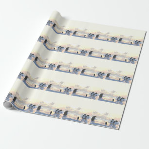 penguins chilling on an ice floe wrapping paper