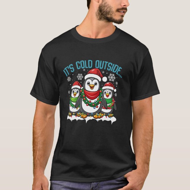 Penguins Christmas Funny Penguin Lovers Ugly Sweat T-Shirt (Front)