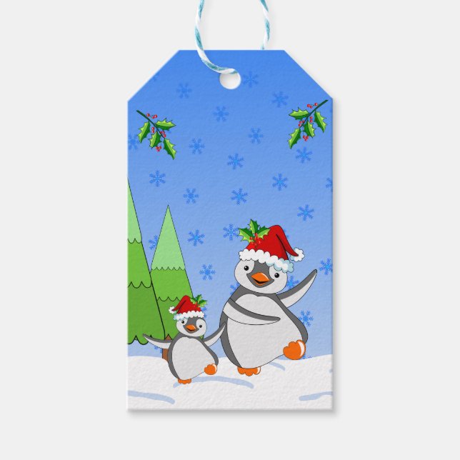 Penguins Christmas  Gift Tags (Front)
