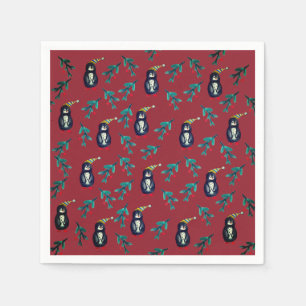 Penguins Christmas Napkin