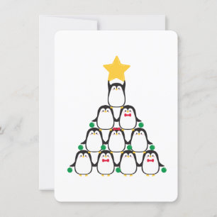 Penguins Christmas tree - Holiday Card