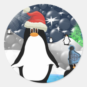 Penguins Classic Round Sticker