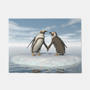 Penguins couple doormat