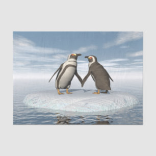 Penguins couple tissue paper