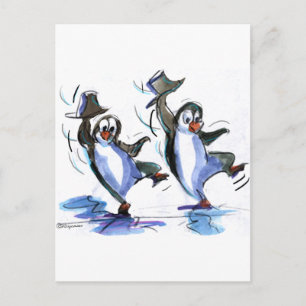 PeNgUiNs DaNciNg Postcard