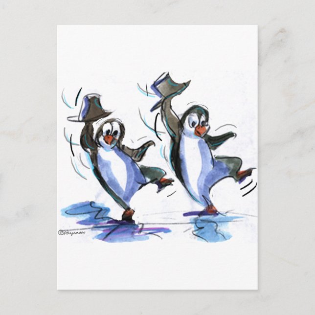 PeNgUiNs DaNciNg Postcard (Front)