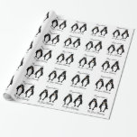 Penguins Design Wedding Wrapping Paper<br><div class="desc">Penguins design wedding gift wrap that you can customise with any text. Should you require any help with customising then contact us through the link on this page. Penguins design personalised wedding wrapping paper</div>