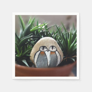 Penguins Drawing  Standard Cocktail Paper Napkins