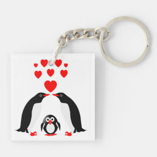 Penguins family keychain