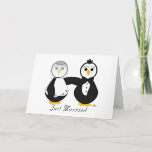 Penguins Getting Married Just Married Announcement