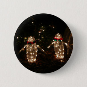 Penguins Holiday Light Display 2 Inch Round Button