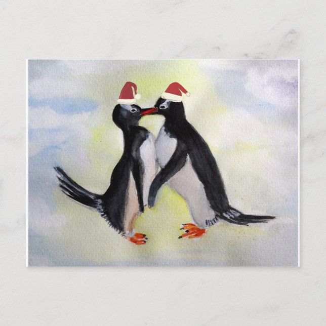Penguins Holiday Postcard (Front)