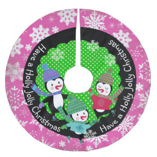 Penguins Holly Jolly Christmas 2Holiday Tree Skirt