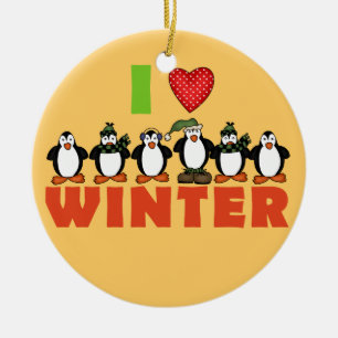 Penguins I Love Winter Keepsake Ornament