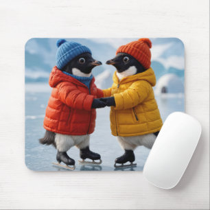 Penguins Ice Skating Mouse Pad