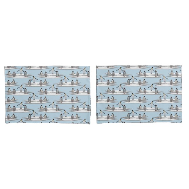 Penguins Iceberg Party Pillowcase (Blue/Navy) (Front-Set)