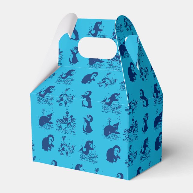 penguins in Antarctica Favor Box (Front Side)