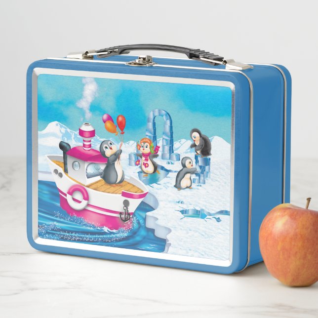 penguins in Antarctica Metal Lunch Box (In Situ)