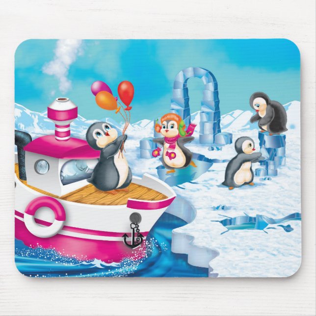 penguins in Antarctica Mouse Pad (Front)