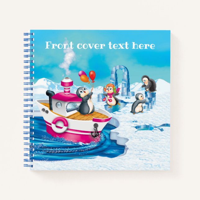 penguins in Antarctica Notebook (Front)