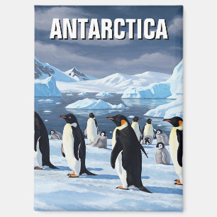Penguins in Antarctica Travel Magnet