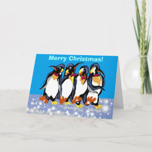 Penguins in bowties, Merry Christmas! Holiday Card
