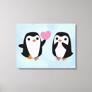 Penguins in Love Canvas Print