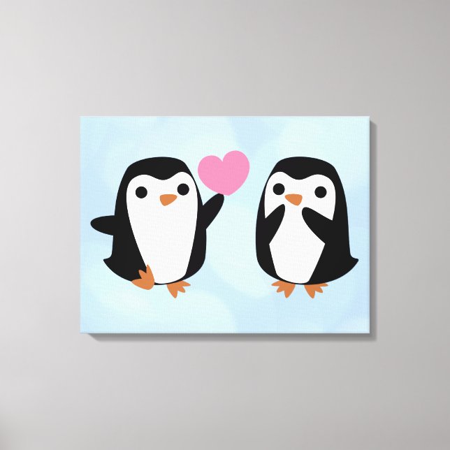 Penguins in Love Canvas Print (Front)