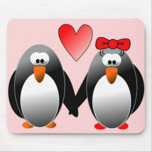 PENGUINS IN LOVE MOUSE PAD