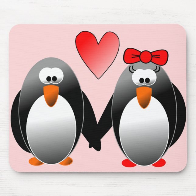 PENGUINS IN LOVE MOUSE PAD (Front)