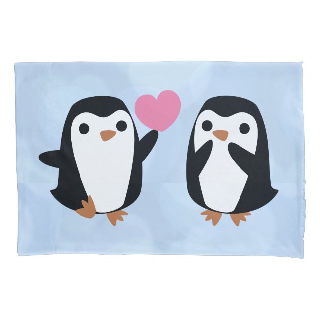 Penguins in Love Pillowcase (Front)